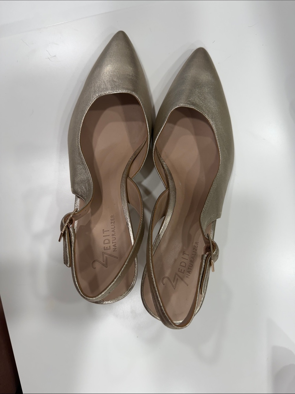 Naturalizer 2Edit Women's Metallic Gold Pointed Slingback Flats